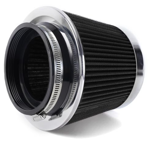 4-Inch Cold Air Intake Filter - Washable, High Performance, 3" or 3 Short Black