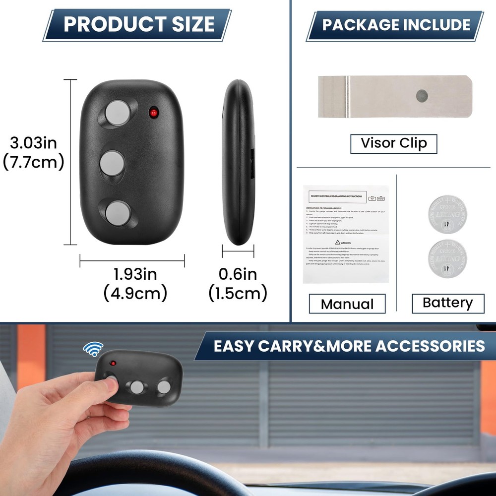10x For MCT-3 Linear Mega Code 3BTN Garage Door Opener Remote DNT00089 LD033