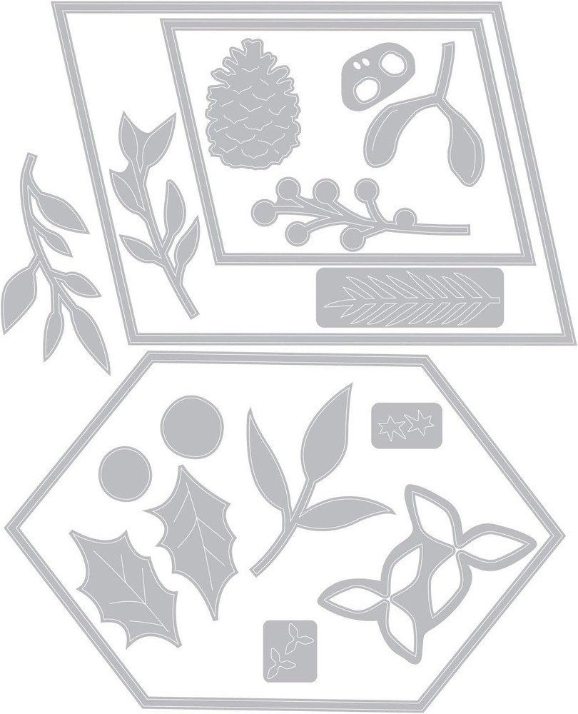Sizzix Thinlits Geometric Winter Frame Cutting Dies by Olivia Rose 664583 NEW