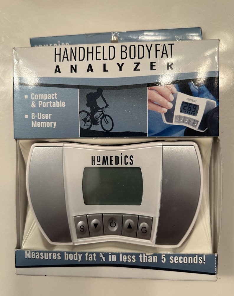 HoMEDICS Handheld Body Fat Analyzer 8 user memory. New Open Box
