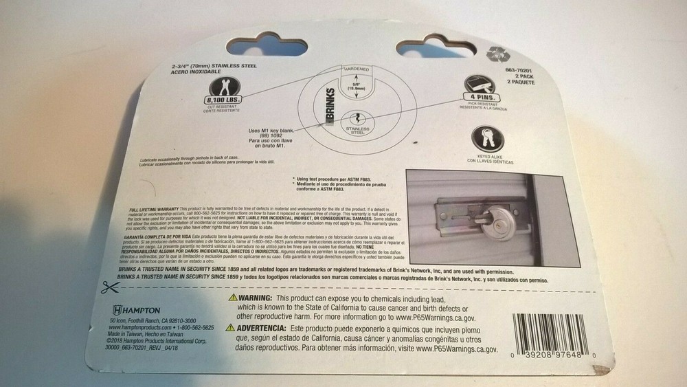 BRINKS BRAND DISC LOCK BUNDLE