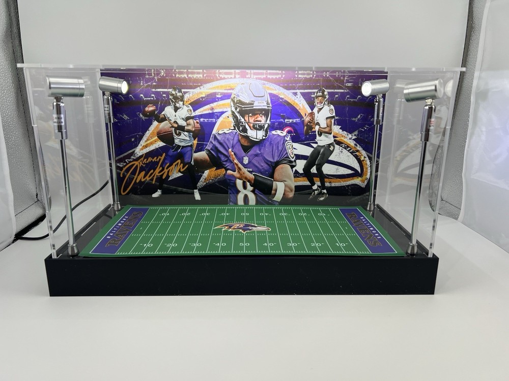 Lamar Jackson - Ravens - Custom 2 Mini Helmet Display Case W/ LED Lights