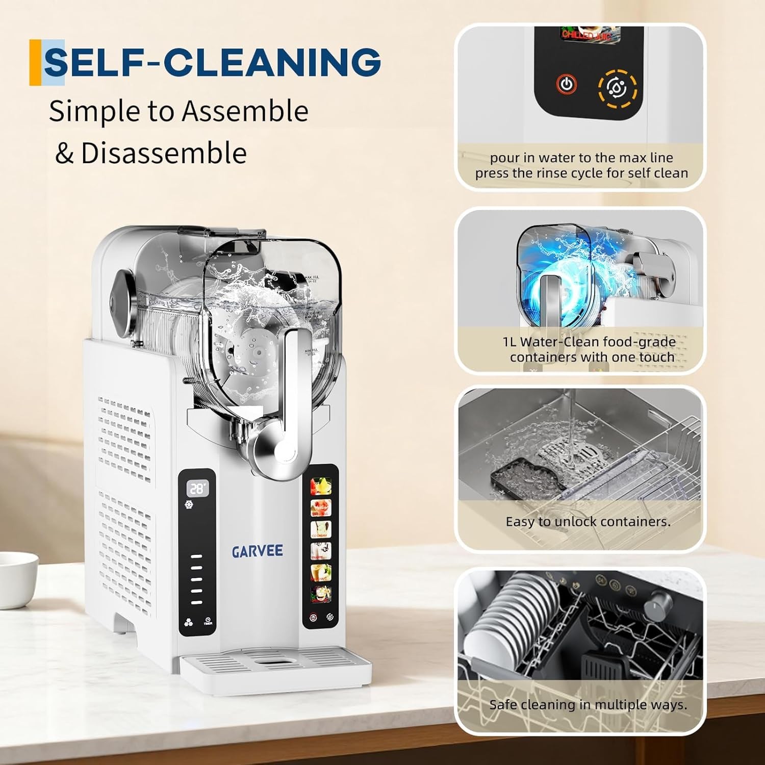 70 Oz Slushie Machine with LED Display & 6 Pre-Set Programs for Home