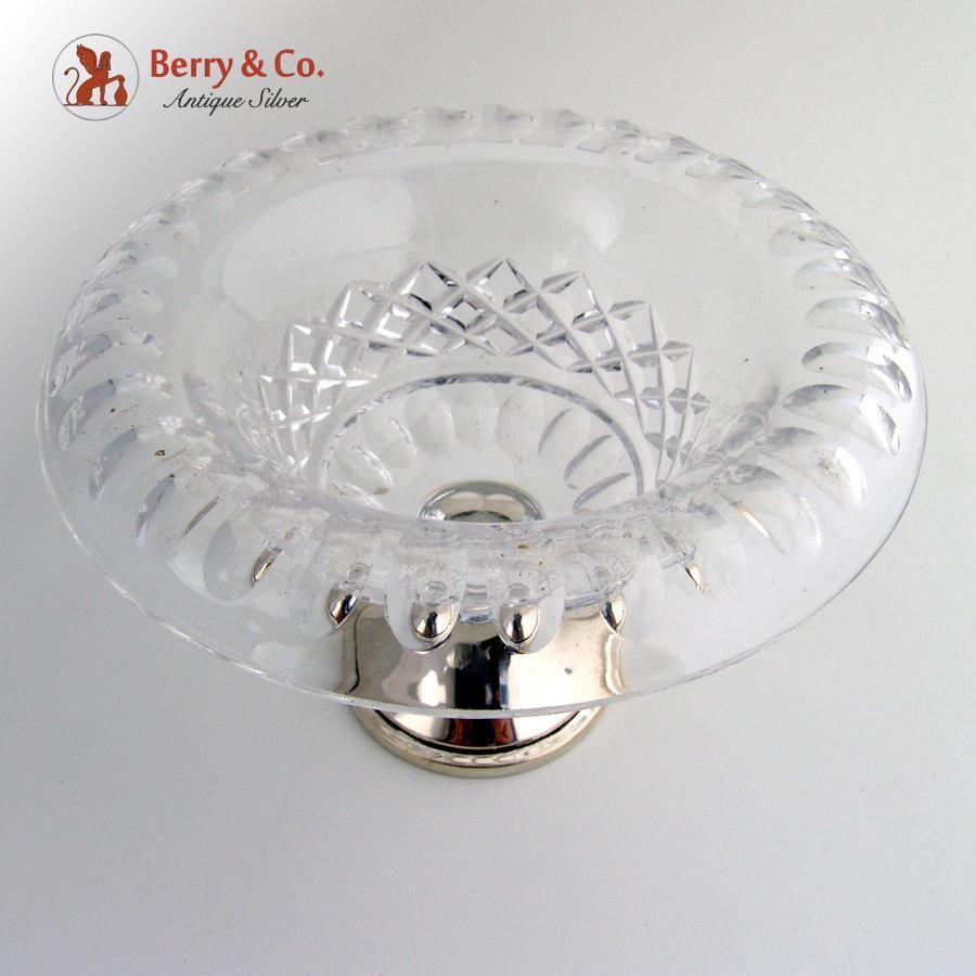 Cut Crystal Silver Compote Dutch 833 Standard Silver 1930