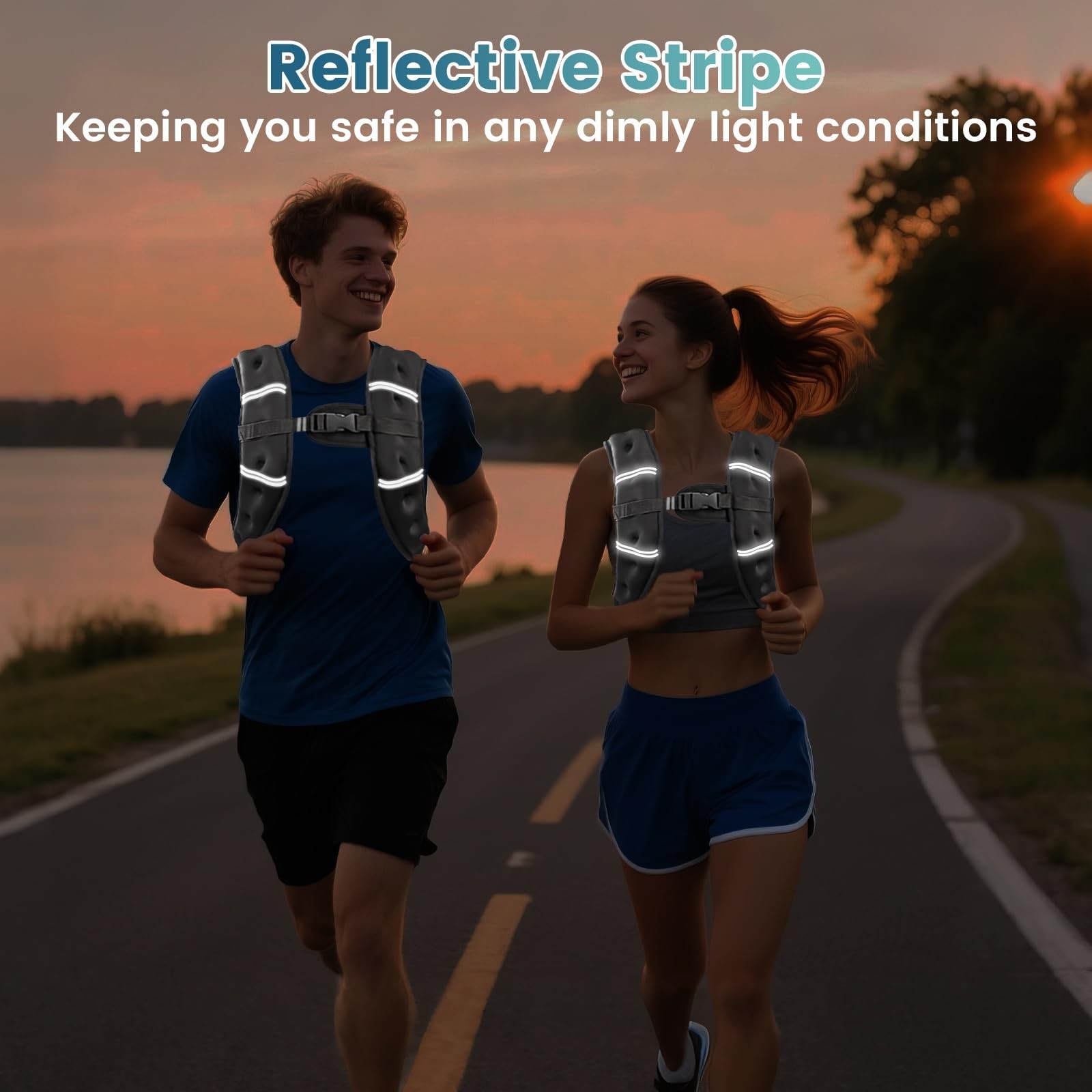 Weighted Vest, 8lb/12lb/16lb/20lb/25lb/30lb Weight Vest with Two Adjustment S...