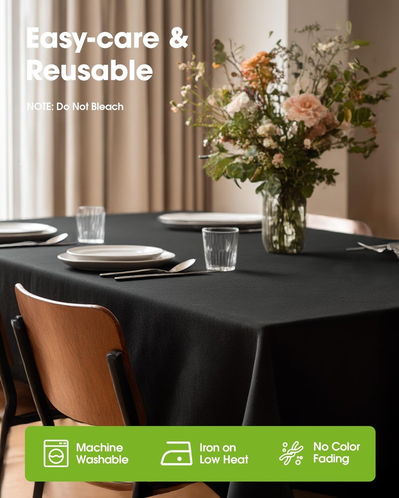 Rectangle Table Cloth 60" x 84" – Durable Polyester Tablecloth Offers Reusabl...