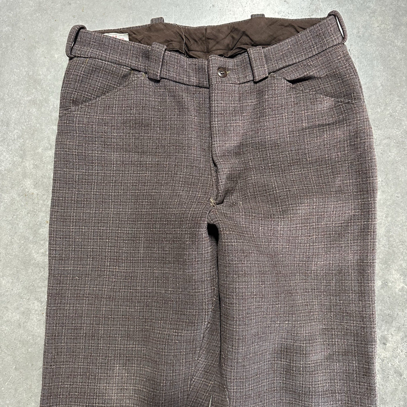 Vintage 40s Allen Brand Denver CO Western Wool Plaid Pants Rockabilly Size 32x30