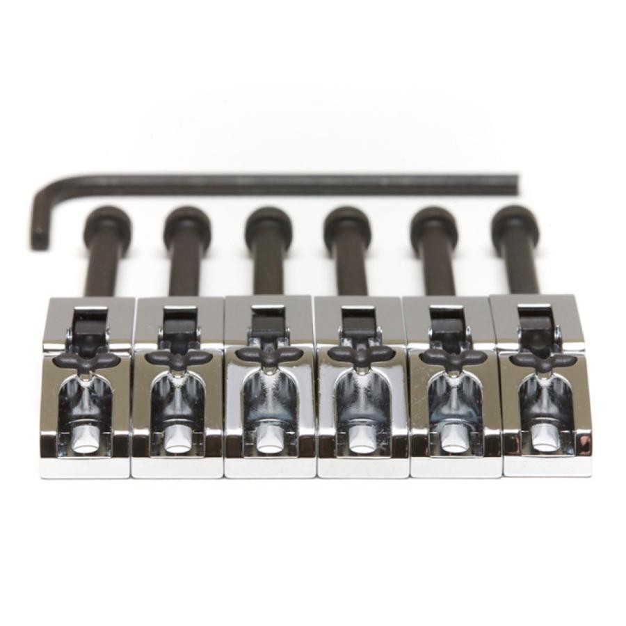 Graph Tech PG-0080-C6 String Saver Floyd Rose Style Saddles Chrome Guitar Bridge