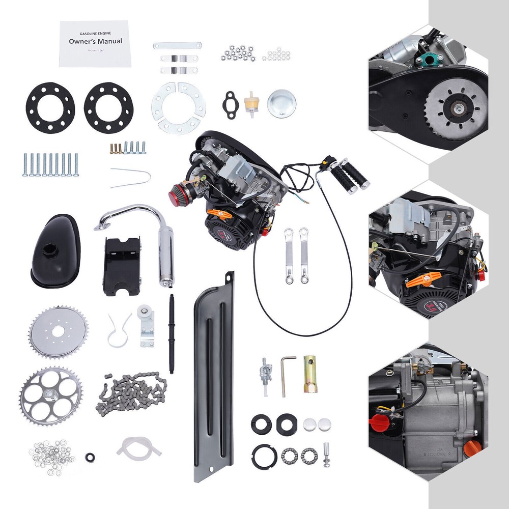 100cc 4 Stroke Bicycle Engine Kit Gas Motorized Motor Bike Modified DIY Engine