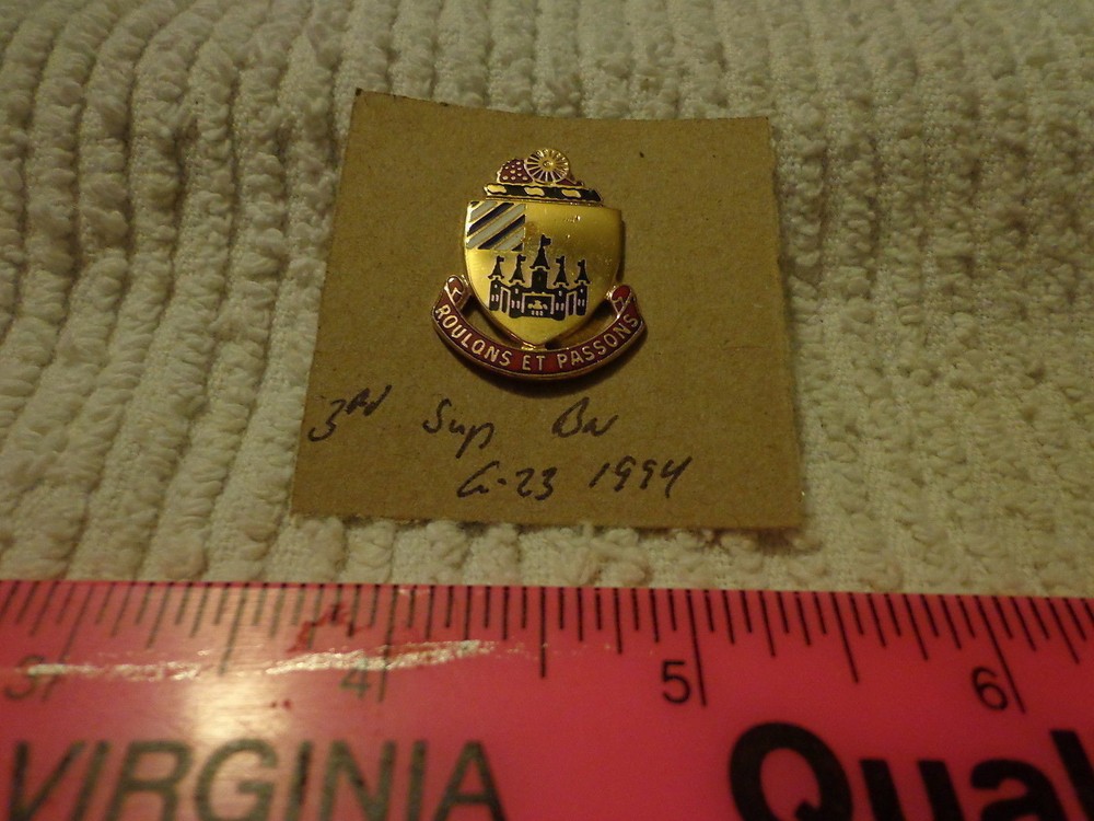 3rd Support Battalion G-23 1994 Unit Crest, DI, DUI (DRAW#R1)