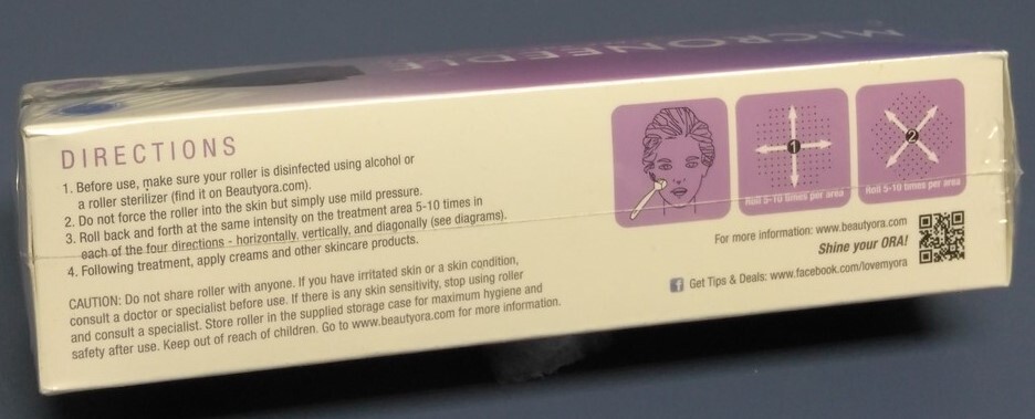 ORA Microneedle Dermal Face Roller System 540 Needles .5mm Needle Depth NEW