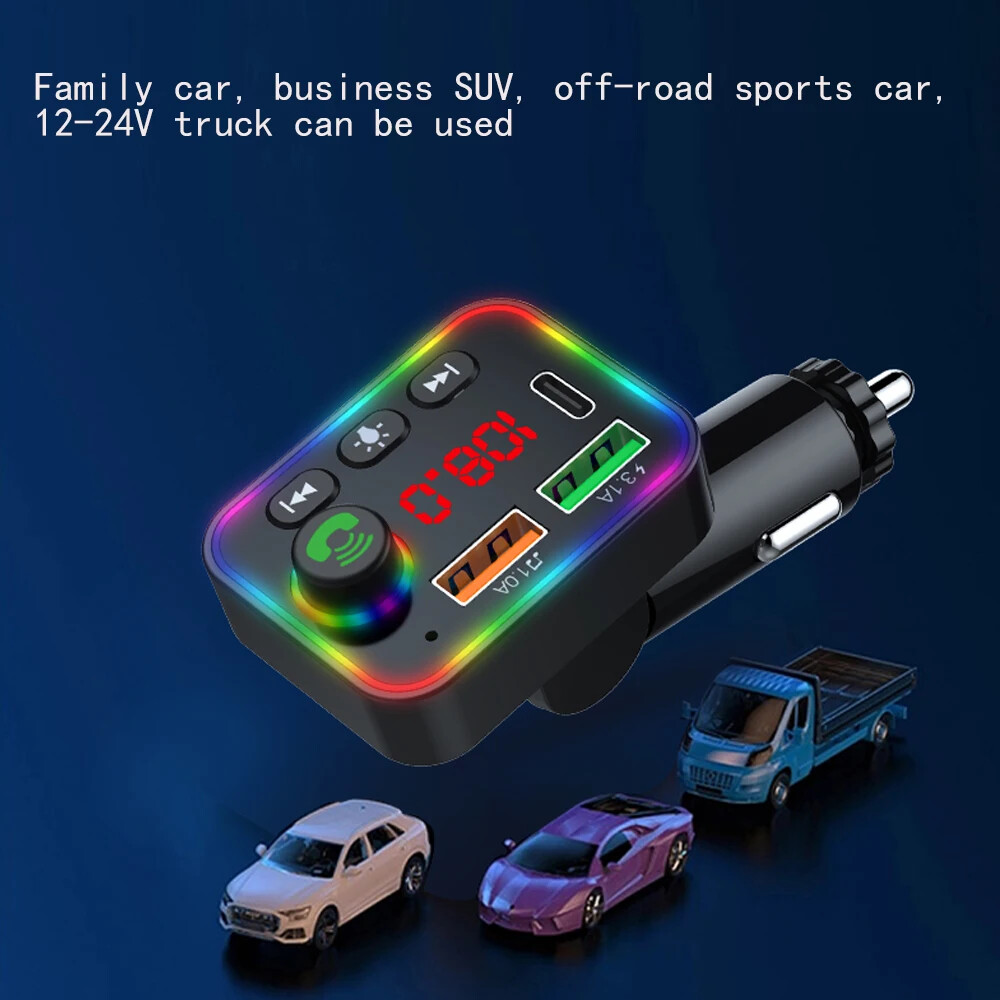 Car Wireless Bluetooth 5.0 FM Transmitter MP3 Player USB3.1A Car Charger U Disk
