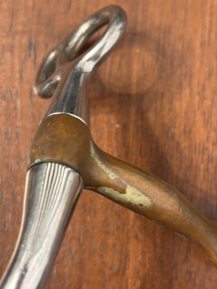 Used Tom Thumb Copper Mouth Single Joint Snaffle Shanked Western Bit 5"