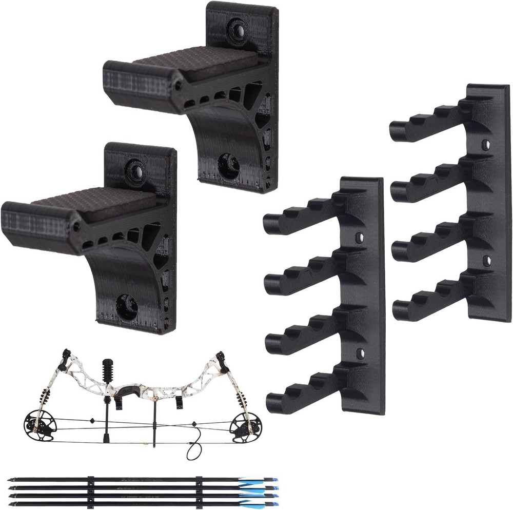 Archery Wall-Mounted Bow Rack and Arrow Holder - rack