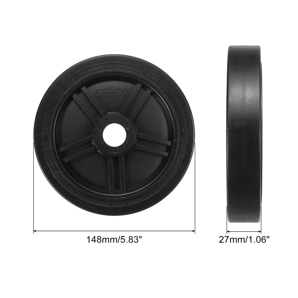 6" Universal Air Compressor Wheel with 0.8" Hole, Black