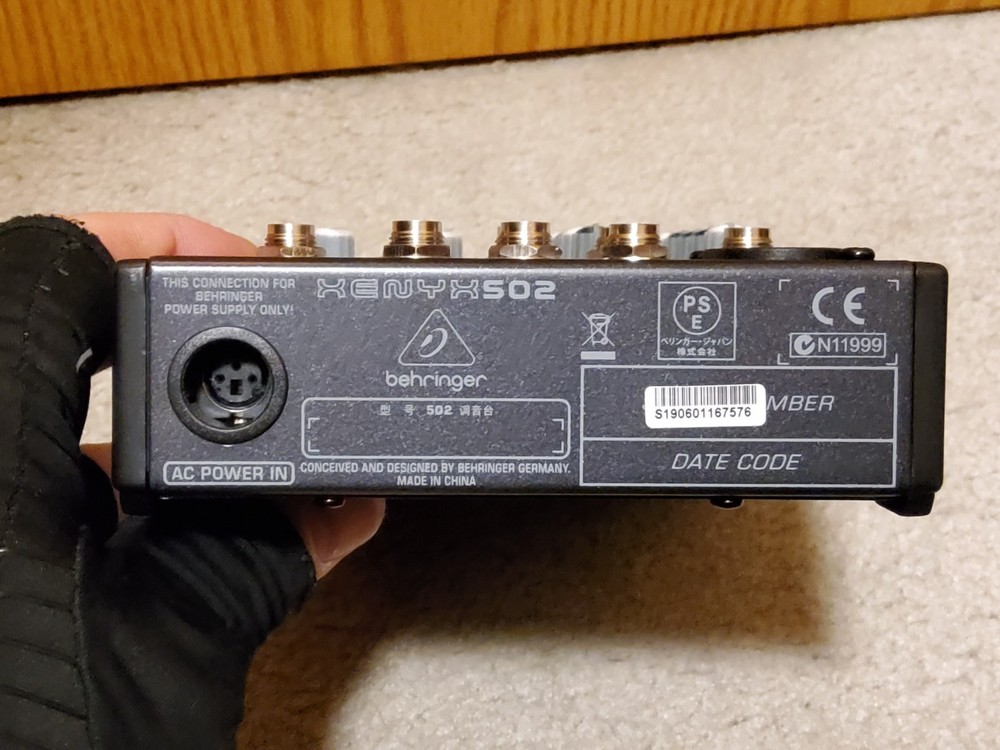 XENYX 502 Premium 5-Input 2-Bus Mixer With Behringer Microphone & Cable Untested