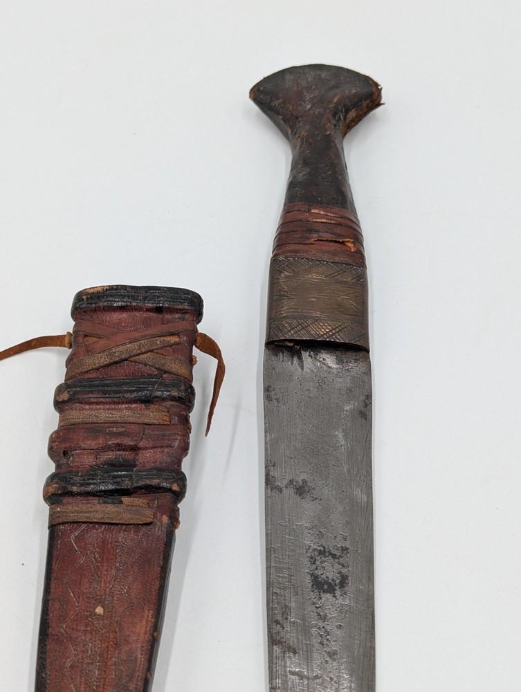 West African Dagger Knife With Leather Sheath