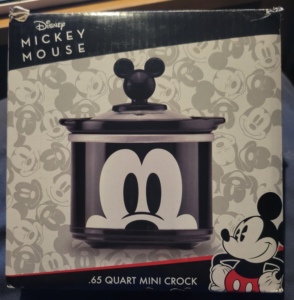 Mickey Mouse Mini Crock Pot .65 Quart Slow Cooker Removable Insert New Open Box