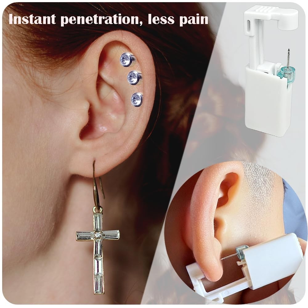 6 Pack Ear Piercing Kit, Disposable Gun, Self Gun,...