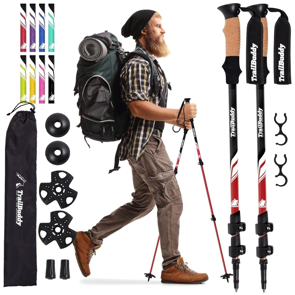 Compact 54" Adjustable Hiking Poles - Lightweight & Durable for Every Adventure