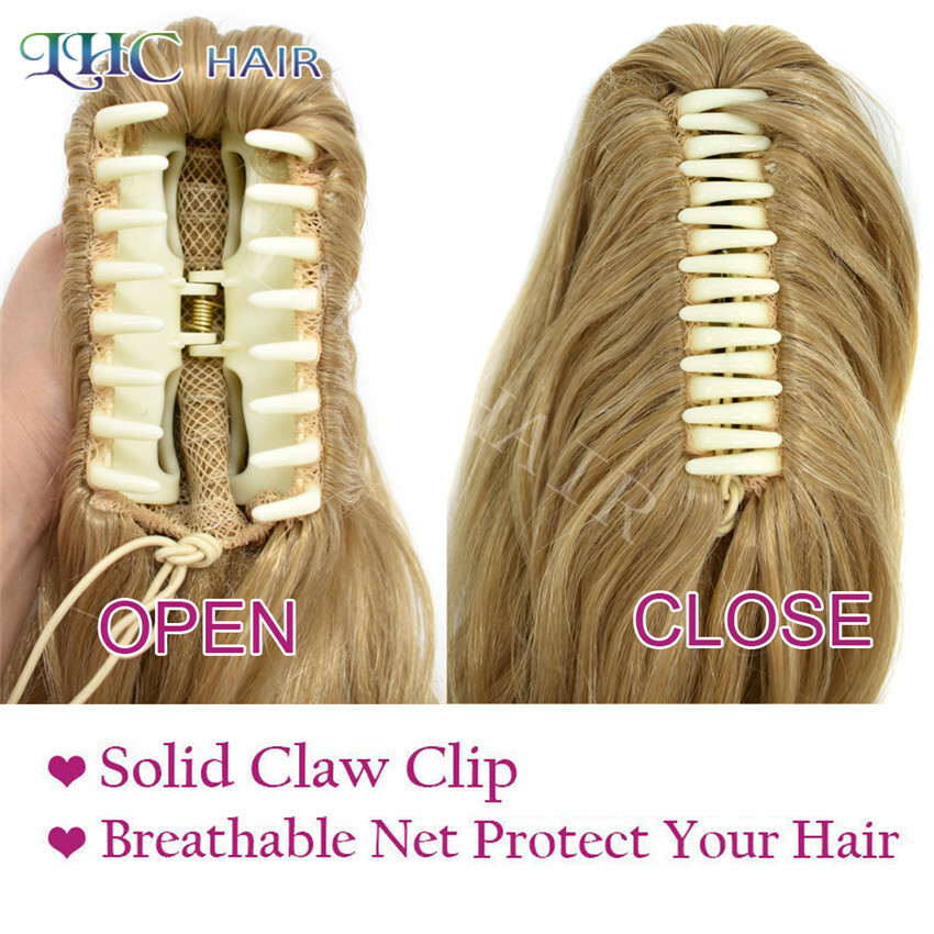 Real Thick Clip In Pony Tail Hair Extensions Claw Clip On Ponytail As Human US