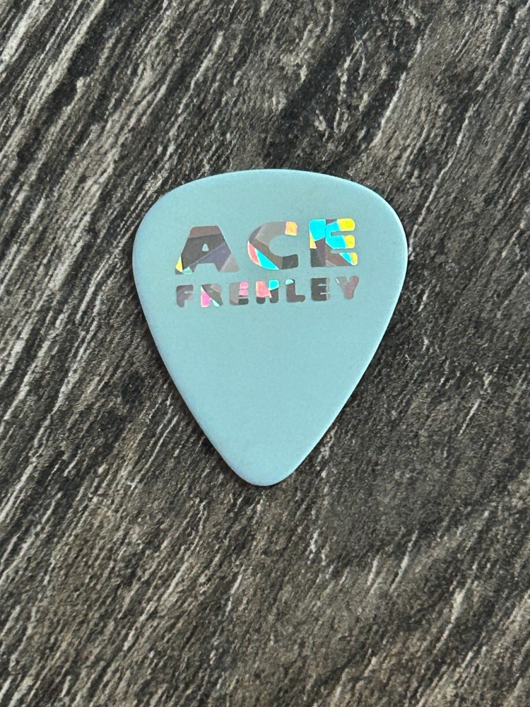Kiss Guitar Pick ACE FREHLEY Just For Fun Tour Light Blue Silver Prism Vintage