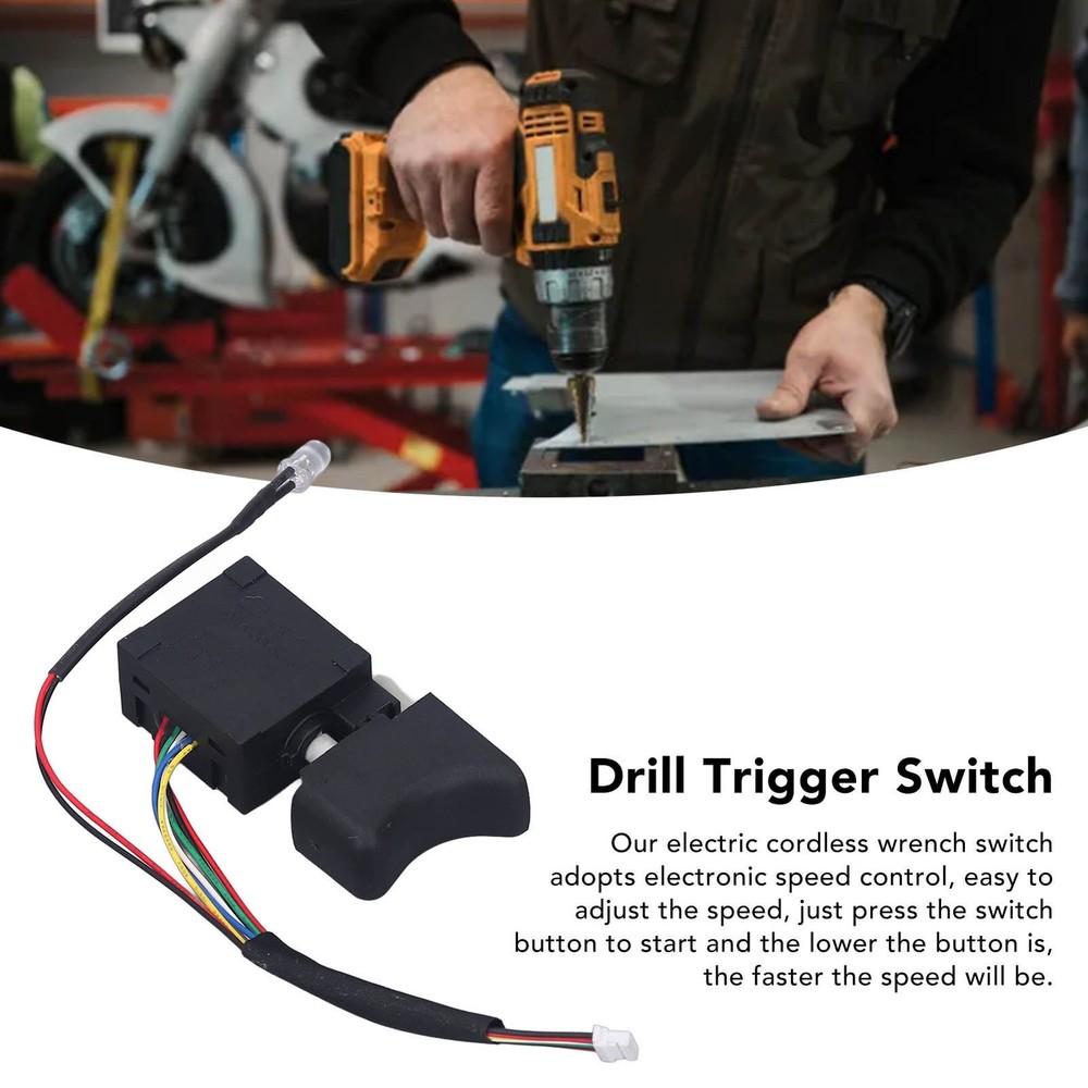 ♡ Cordless Electric Hand Drill Trigger Switch 8 Pin Brushless Reversible