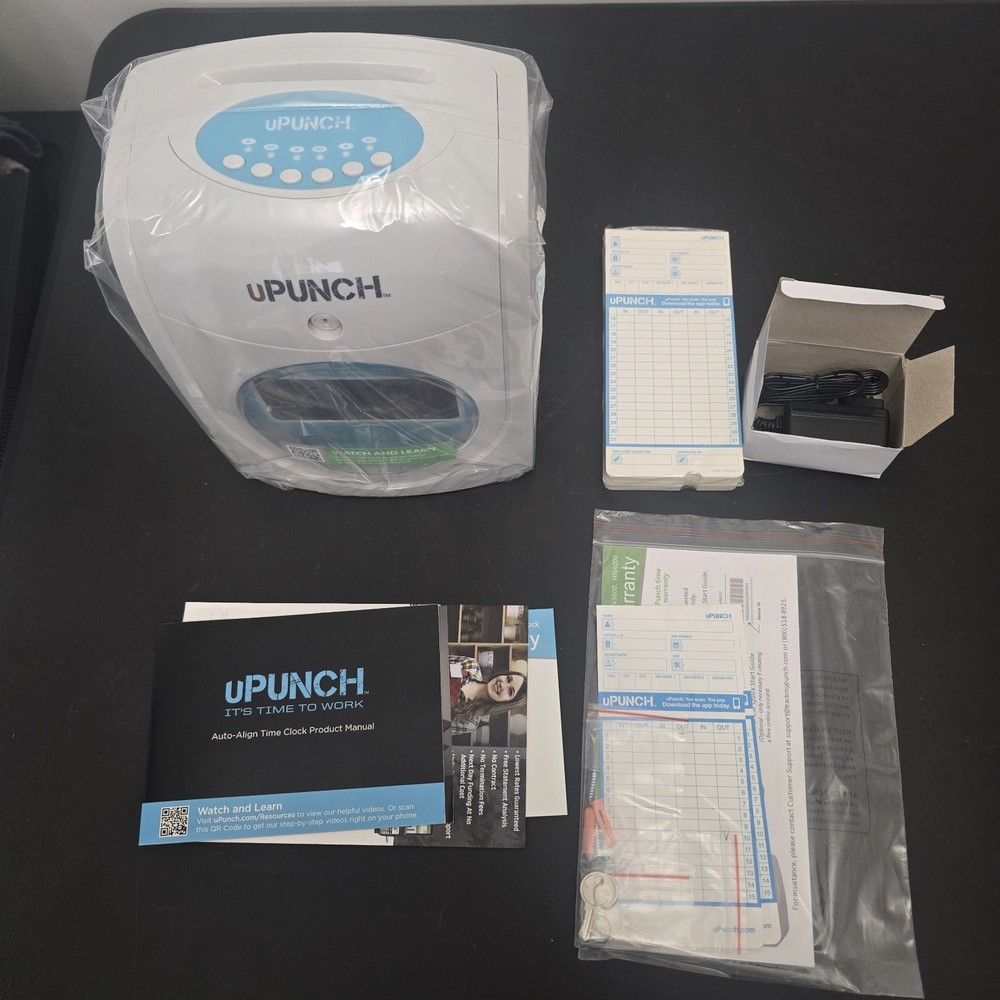 uPunch SB1000 Electronic Punch Time Clock Starter Kit NEW OPEN BOX