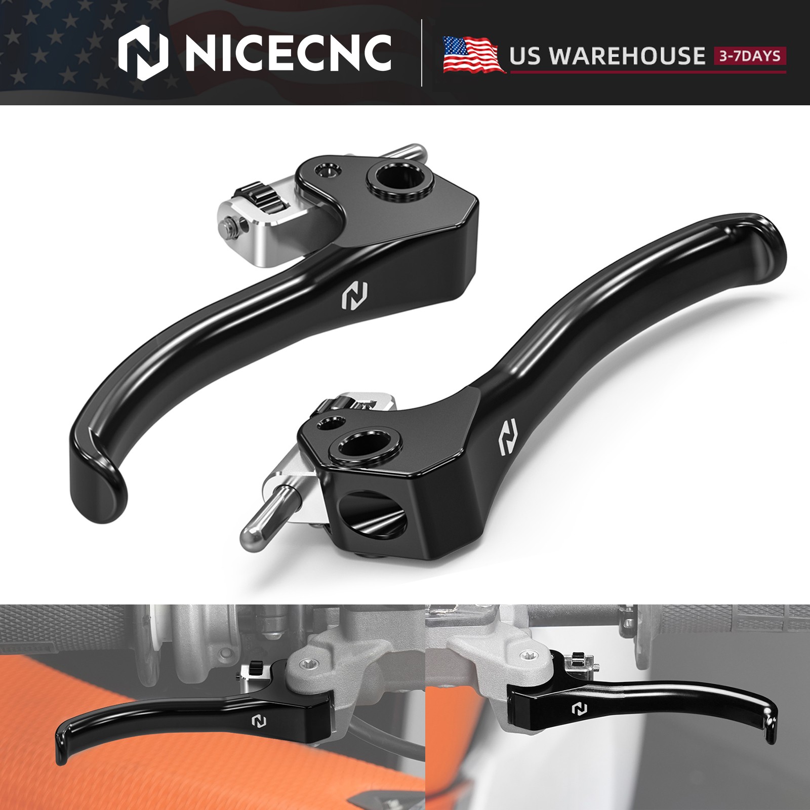 NICECNC Shorty Brake Clutch Lever For GasGas EC 250 300 250F 350F 450F 2021-2025