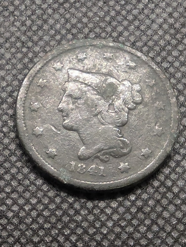 1841 U.S. LARGE CENT,   BRAIDED HAIR CENT,
