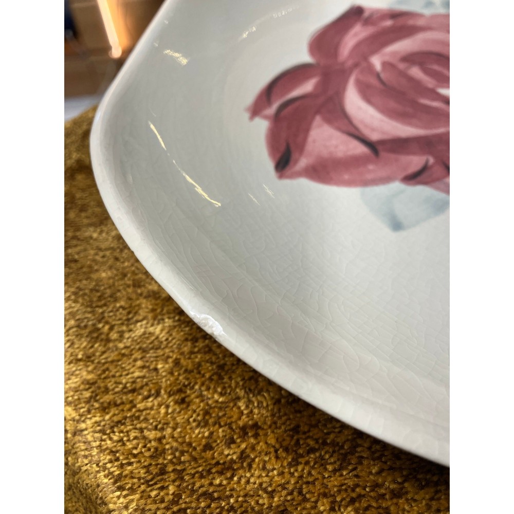Red Wing Lexington Rose Pattern Square Dinner Plates