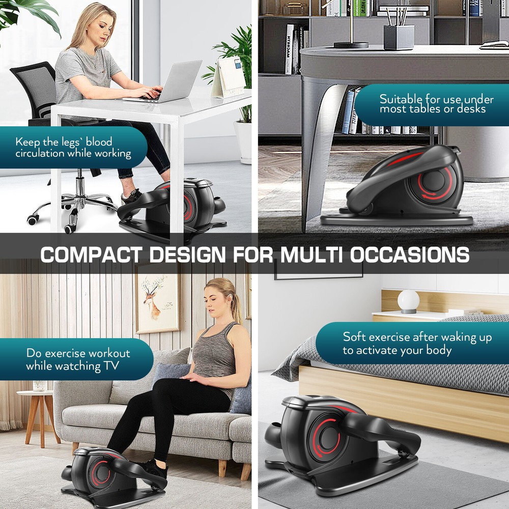 Under Desk Elliptical Pedal Exerciser Seated Elliptical Machine w/Remote & LCD🏆