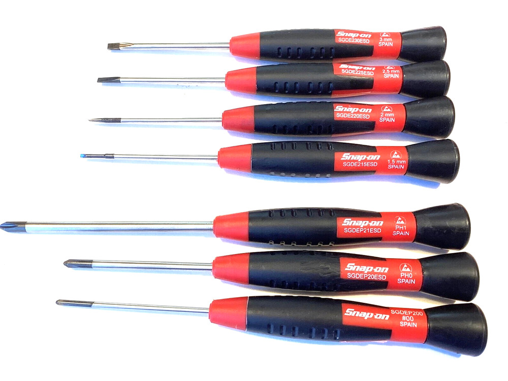SNAP ON TOOLS NEW 7 Piece Combo Tip Electronic Mini Screwdriver Set SGDE70ESD