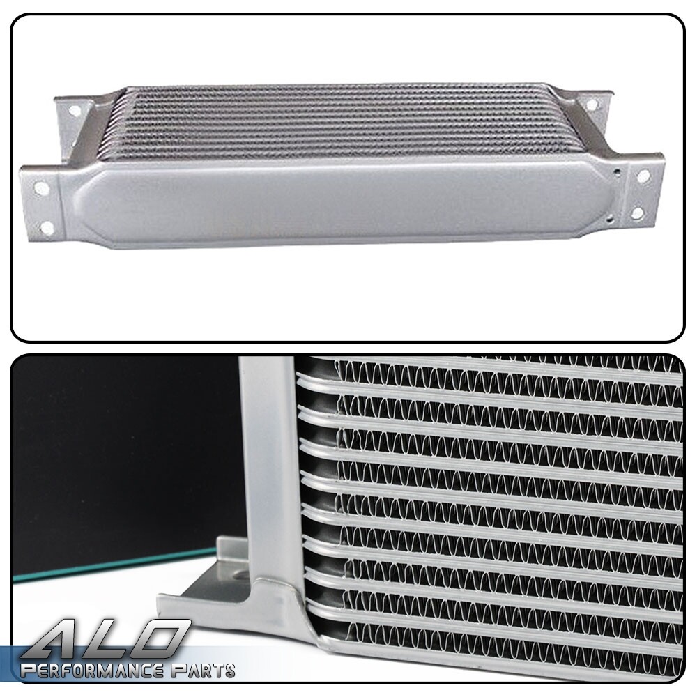 Universal 19 Row AN10 Aluminum Engine Oil Cooler Kit + Filter Adapter Hose End