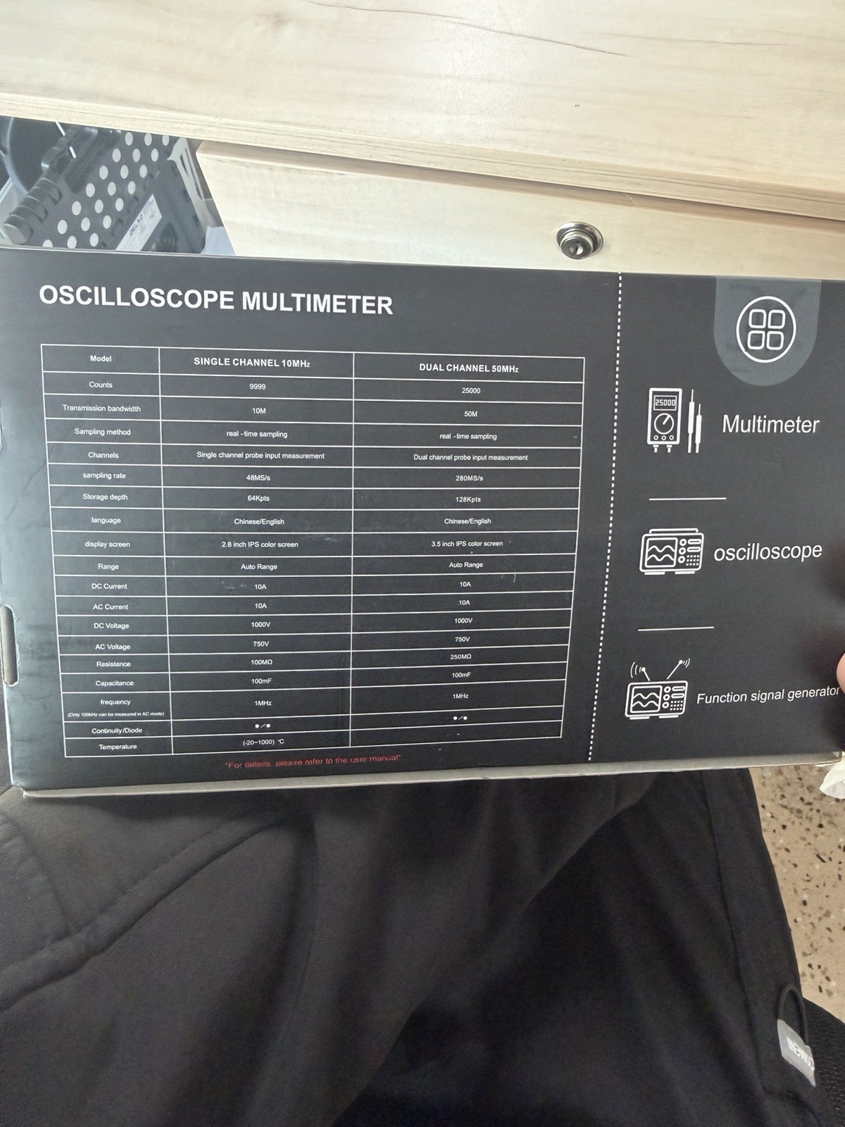 50MHz 3-in-1 Digital Multimeter & Oscilloscope, High-Precision Voltag...