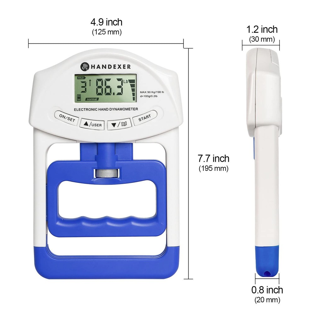 Grip Strength Tester - Hand Grip Dynamometer - Handheld Digital Grip Measurem...