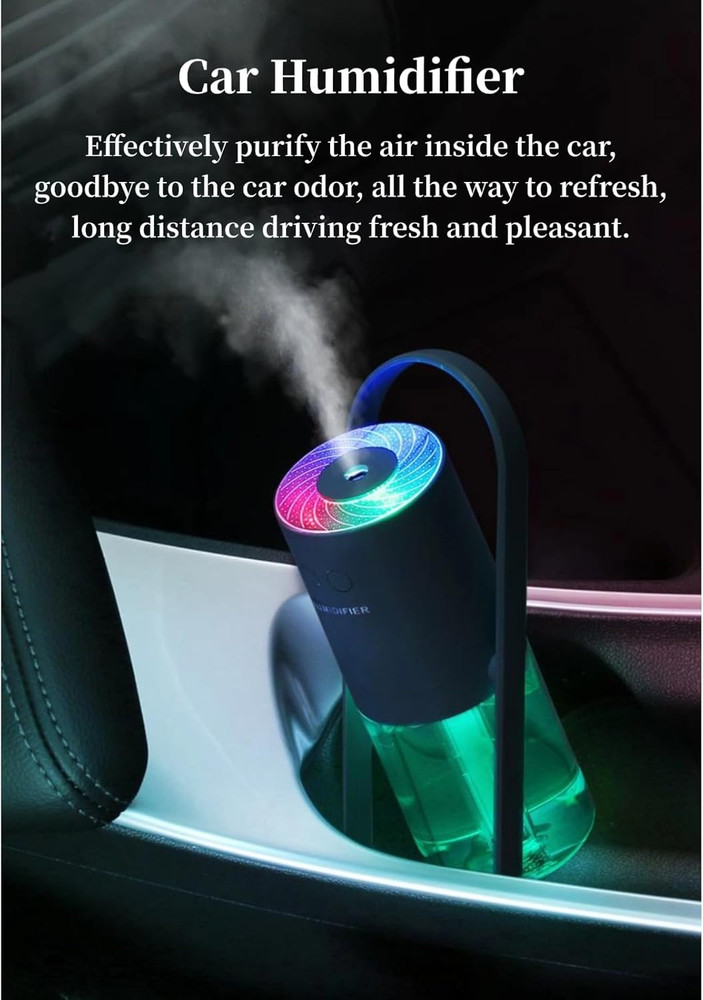 Humidifier, Compact 360° Rotating Cool Mist Air Humidifier Automatic Shutdown fo