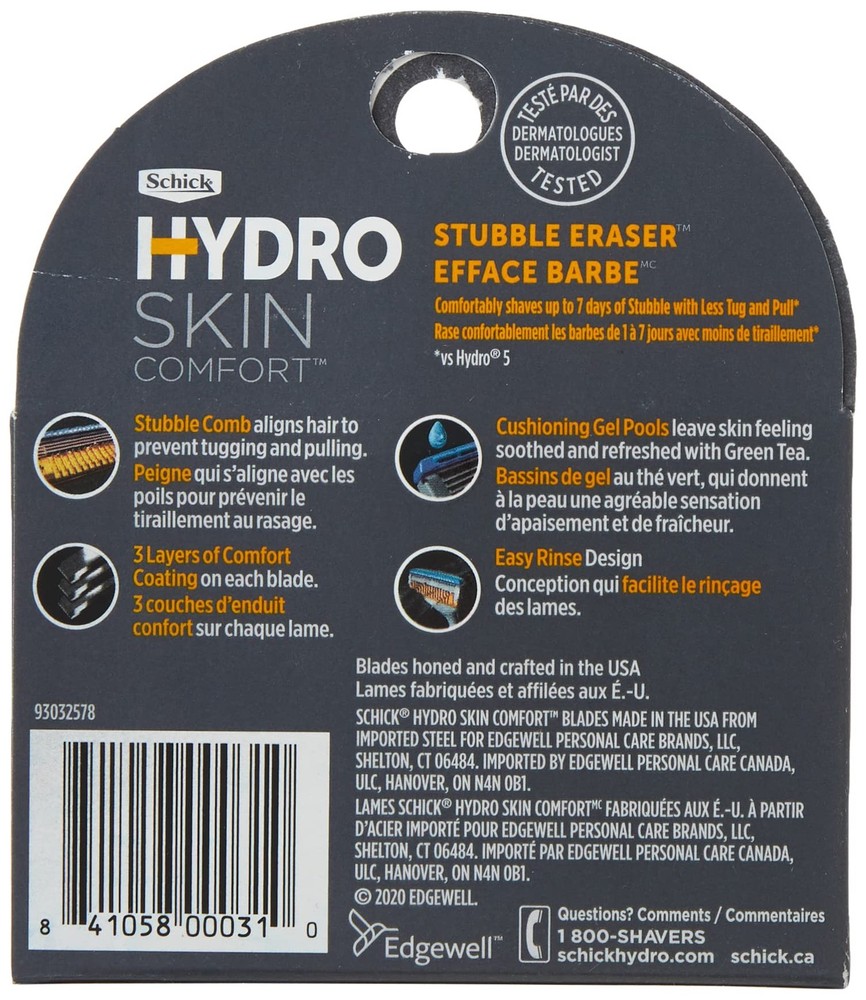 Schick Hydro Stubble Eraser Refills — Stubble Razor Refills 4 Count 4 Refills