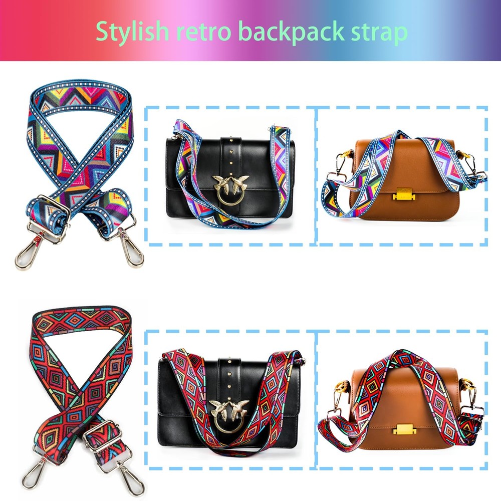 2 PCS Purse Strap, 1.5" Wide Shoulder Strap Adjustable Replacement, Repla