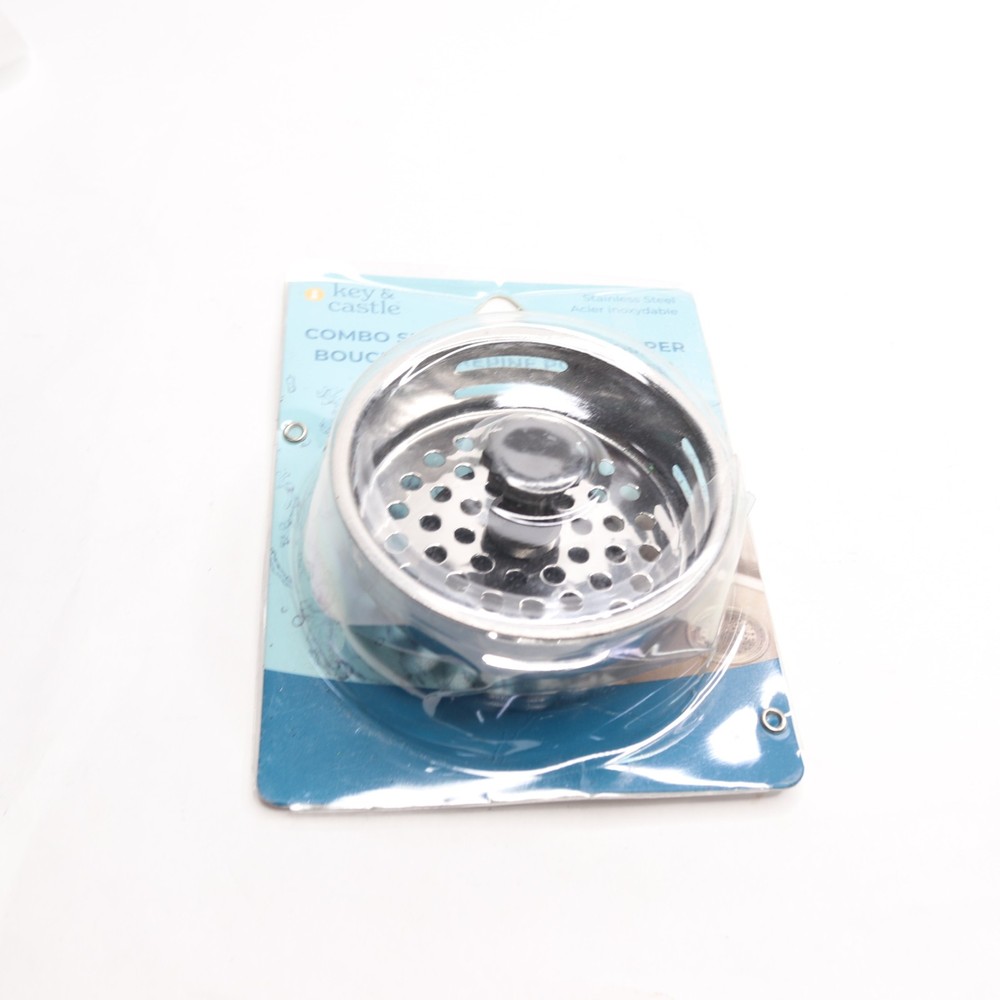 Key & Castle Combo Sink Strainer & Stopper Tools Stainless Steel Finish