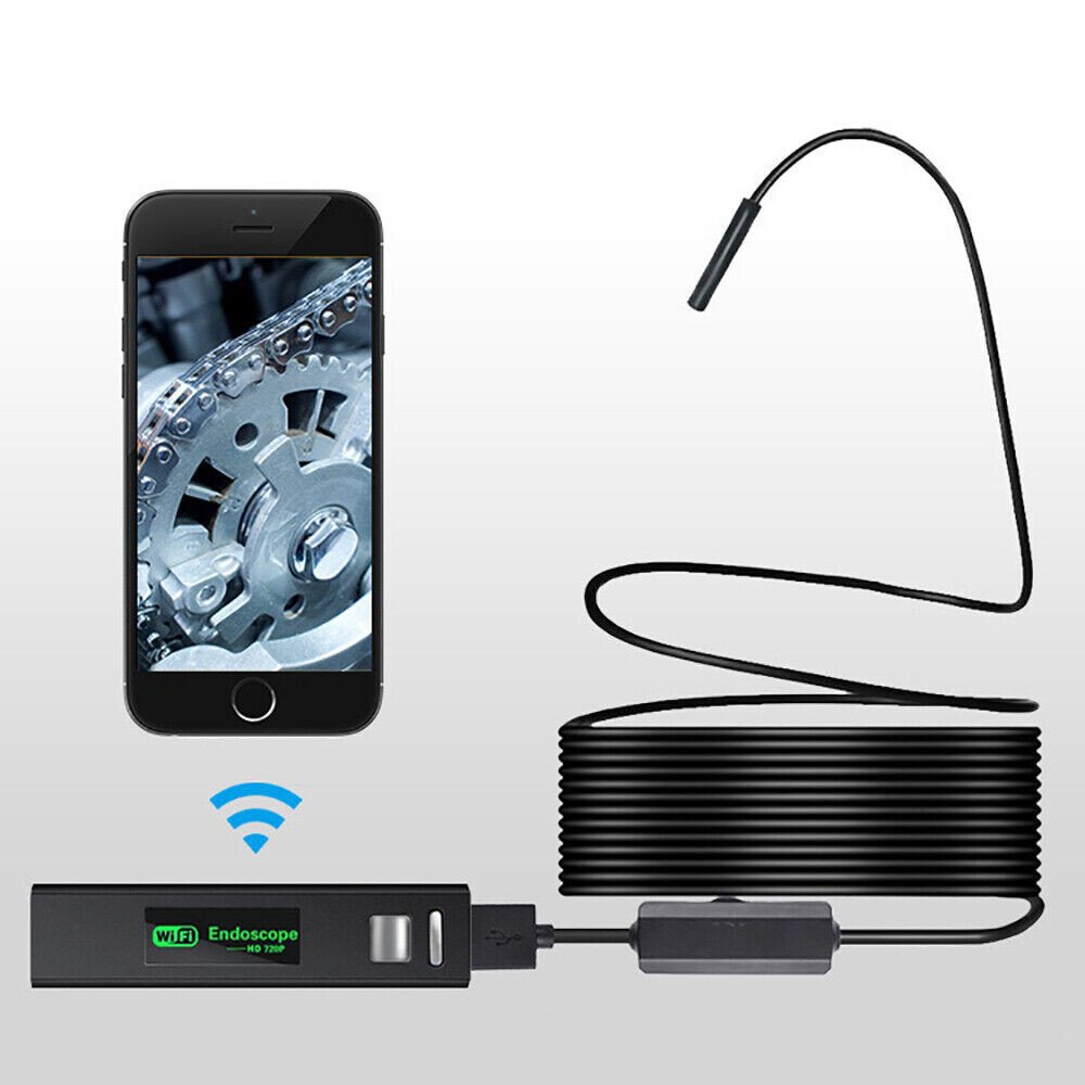 5M 8LED Wireless Endoscope WiFi Borescope Inspection Camera USB For iOS Android