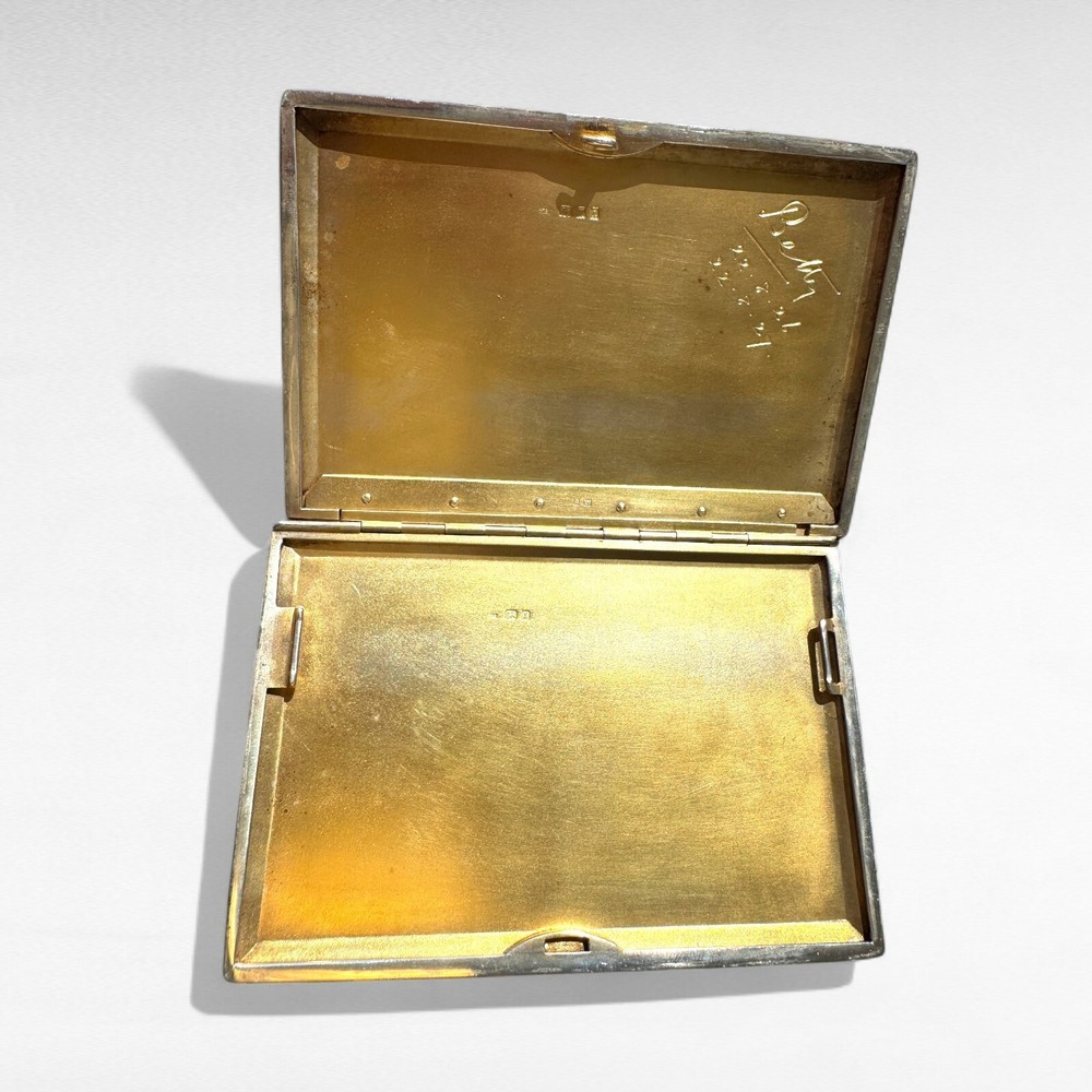 Art Deco Silver & Gold Slide Cigarette Case 1926