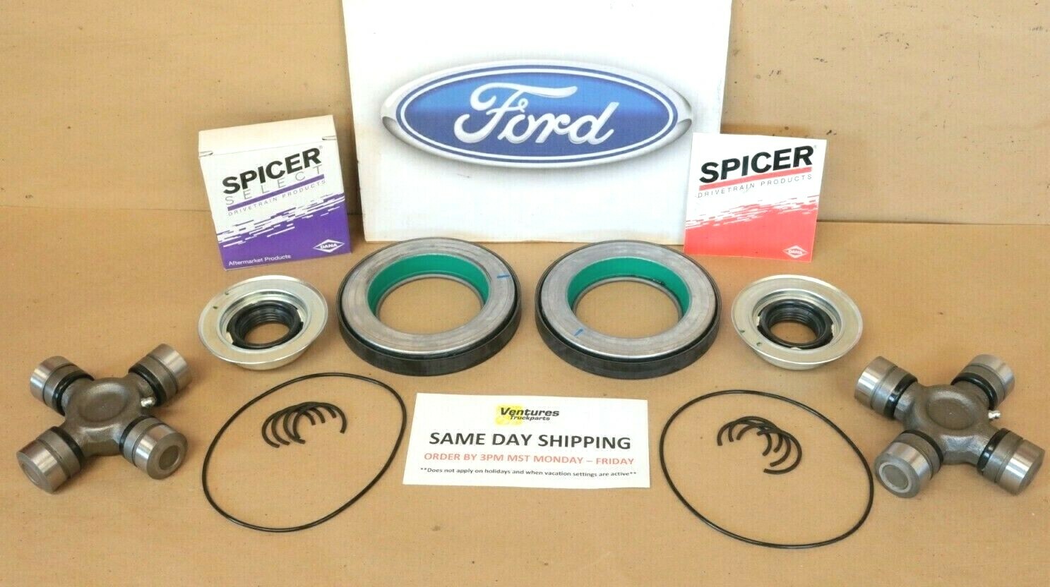 2016-2025 Ford F250 F350 4x4 Front Axle Shaft Seal And Greaseable U Joint Kit