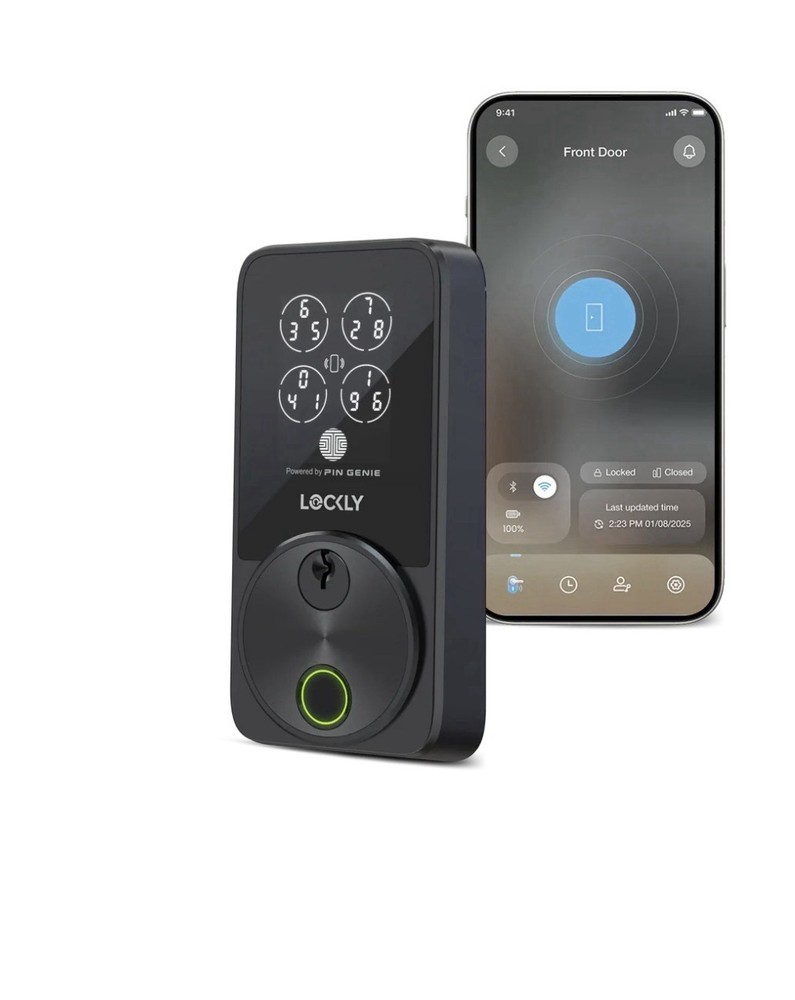 Lockly Secure Pro Combination Keypad Smart Lock Black Touch Screen Apple HomeKit