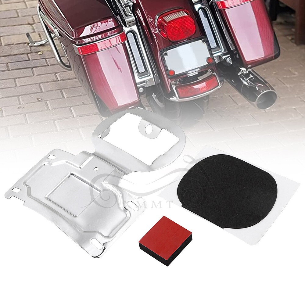 Motorcycle Chrome License Plate Relocation Bracket For Harley CVO Electra Glide