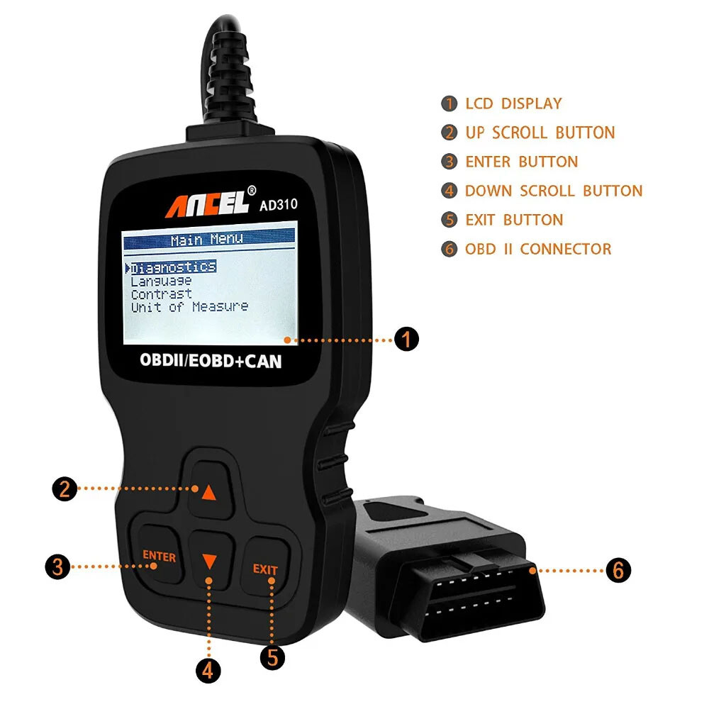 ANCEL AD310 BT OBD2 Scanner Bluetooth Code Reader Engine Check for iOS & Android
