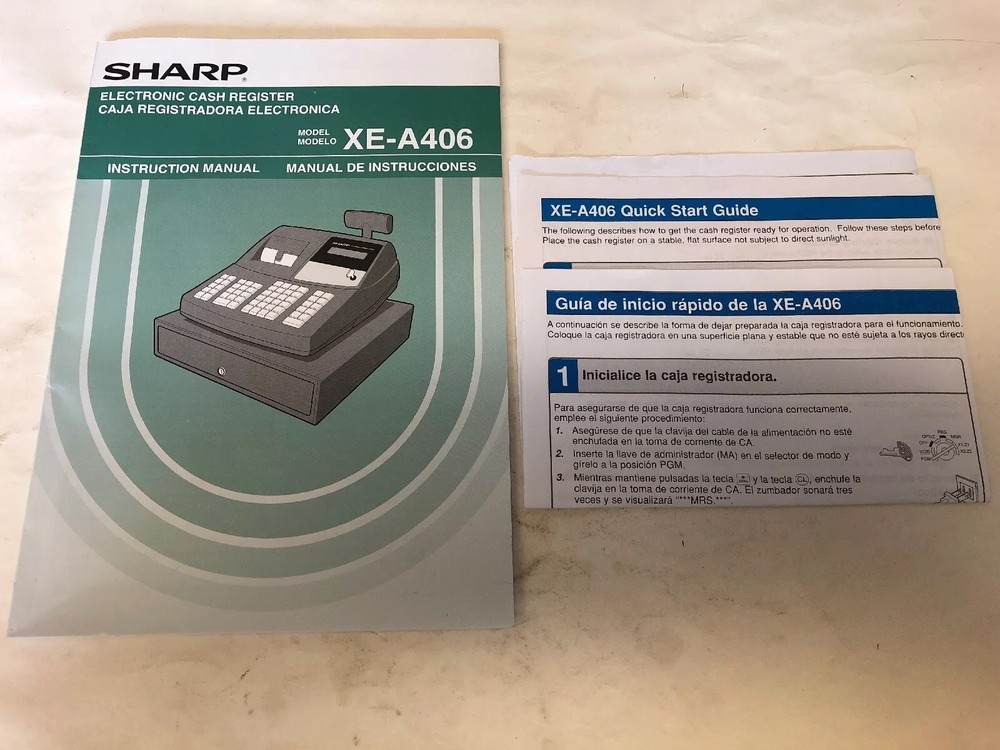 Sharp XE-A406 Cash Register Manual Only