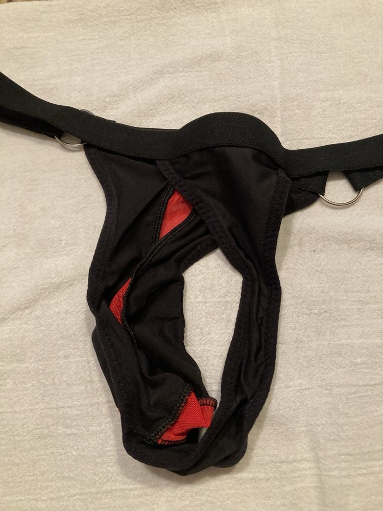 Men's Black w/Red Accent Thong