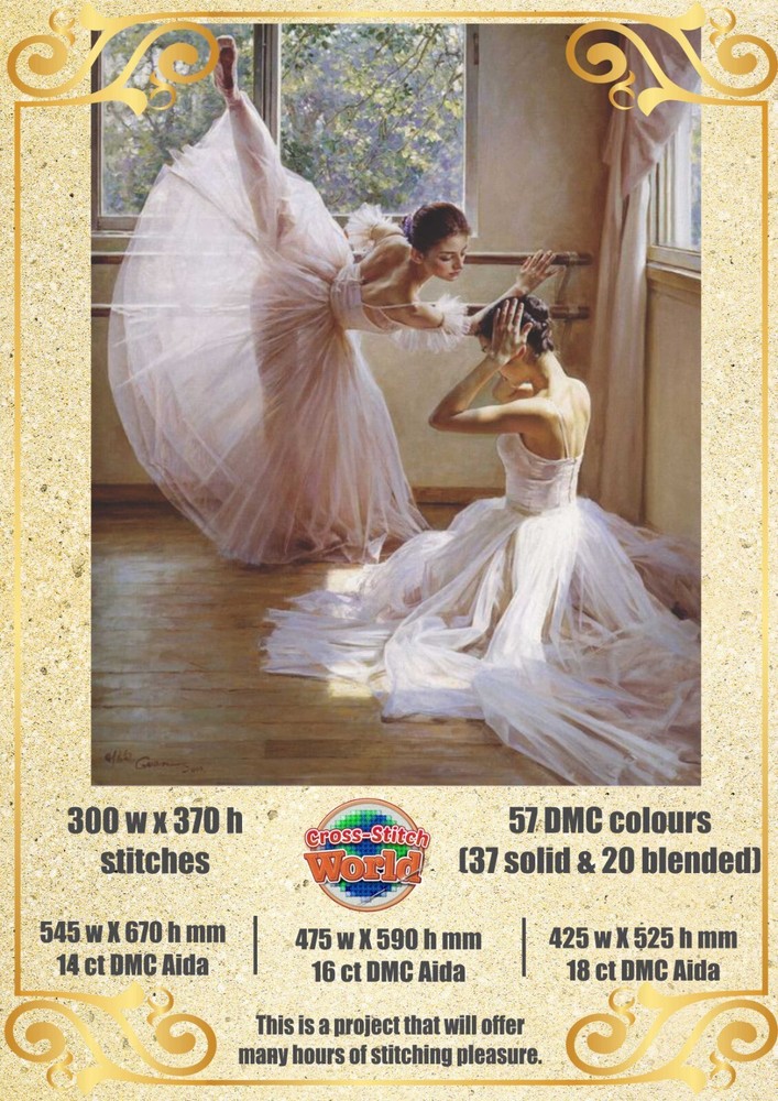 Ballet Dancers 93 Chart Counted Cross Stitch Pattern Needlework