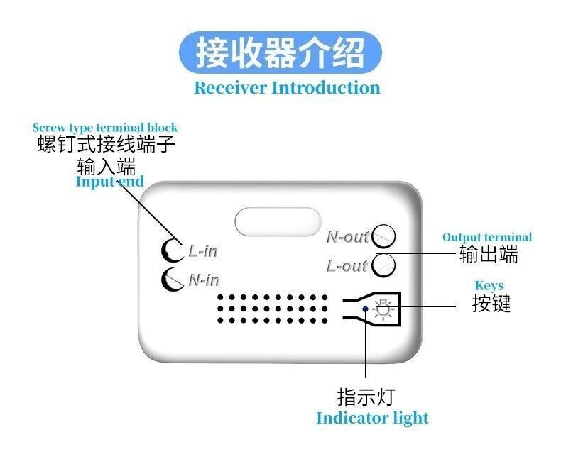 5 pcs Self-generating electricity Wireless remote control light switch 1-on-2